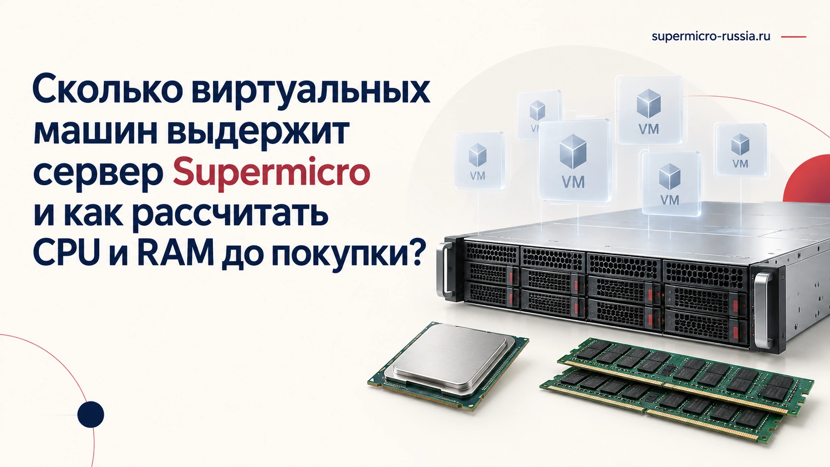 Сколько виртуальных машин выдержит сервер Supermicro: расчёт процессора и оперативной памяти