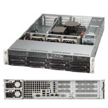 Сервер SuperMicro SYS-6027B-URF 2U, LGA1356, 12 DDR3 DIMM, 8 HotSwap, 2 x GbLAN, 740 Вт