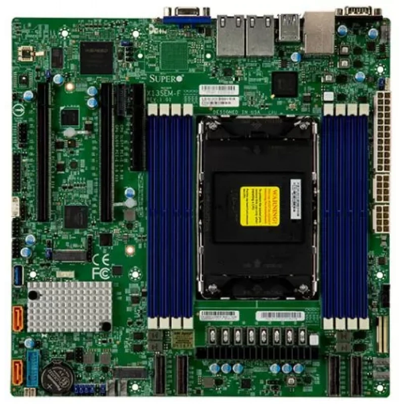 Материнская плата Supermicro MBD-X13SEM-F-B, LGA 4677, Intel C741, 8xDDR5, 10xSATA, 2xM.2, 2xPCIe 5.0 x16, VGA, 2x1Gb LAN, microATX