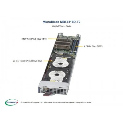 Платформа MicroBlade Supermicro MBI-6118D-T2 Платформа MicroBlade Supermicro MBI-6118D-T2