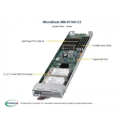 Модуль MicroBlade Supermicro MBI-6119G-C2 Модуль MicroBlade Supermicro MBI-6119G-C2