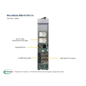 Платформа MicroBlade Supermicro MBI-6119G-C4 (СУПЕРМИКРО) Платформа MicroBlade Supermicro MBI-6119G-C4 (СУПЕРМИКРО)