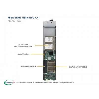 Платформа MicroBlade Supermicro MBI-6119G-C4 Платформа MicroBlade Supermicro MBI-6119G-C4