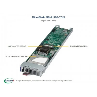 Платформа MicroBlade MBI-6119G-T7LX SUPERMICRO MBI-6119G-T7LX Платформа MicroBlade MBI-6119G-T7LX SUPERMICRO MBI-6119G-T7LX