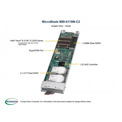 Платформа MicroBlade MBI-6119M-C2 SUPERMICRO Платформа MicroBlade MBI-6119M-C2 SUPERMICRO