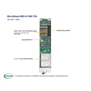 Модуль MicroBlade MBI-6119M-T2N SUPERMICRO MBI-6119M-T2N (СУПЕРМИКРО) Модуль MicroBlade MBI-6119M-T2N SUPERMICRO MBI-6119M-T2N (СУПЕРМИКРО)