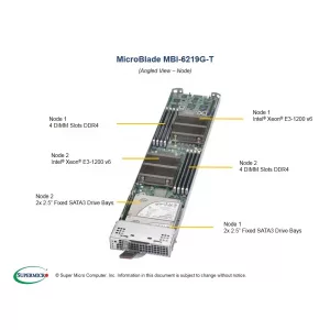 Модуль MicroBlade Supermicro MBI-6219G-T (СУПЕРМИКРО) Модуль MicroBlade Supermicro MBI-6219G-T (СУПЕРМИКРО)