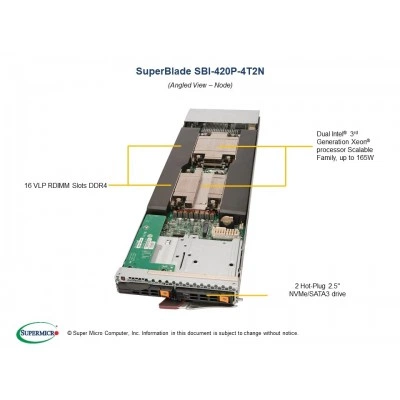 Серверная платформа SuperBlade SUPERMICRO SBI-420P-4T2N Серверная платформа SuperBlade SUPERMICRO SBI-420P-4T2N