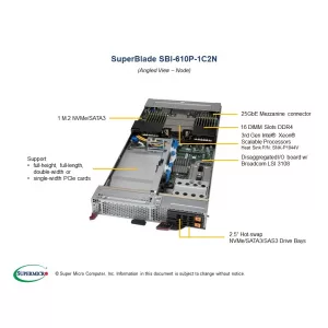 Суперблейд-платформа Supermicro SBI-610P-1C2N (СУПЕРМИКРО) Суперблейд-платформа Supermicro SBI-610P-1C2N (СУПЕРМИКРО)