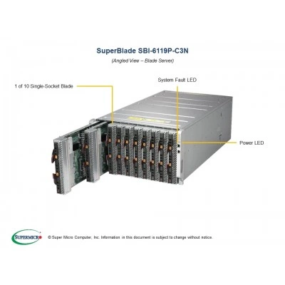 Однопроцессорный blade-модуль Supermicro SBI-6119P-C3N Однопроцессорный blade-модуль Supermicro SBI-6119P-C3N