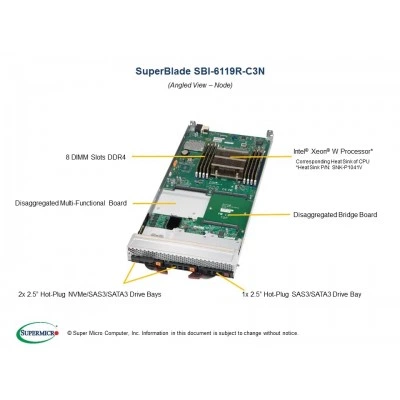 Платформа blade Supermicro SBI-6119R-C3N Платформа blade Supermicro SBI-6119R-C3N