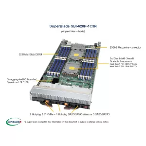 Серверная платформа Supermicro SBI-620P-1C3N (СУПЕРМИКРО) Серверная платформа Supermicro SBI-620P-1C3N (СУПЕРМИКРО)