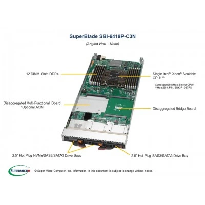 Блейд-платформа Supermicro SBI-6419P-C3N Блейд-платформа Supermicro SBI-6419P-C3N