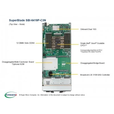 Блейд-платформа Supermicro SBI-6419P-C3N Блейд-платформа Supermicro SBI-6419P-C3N