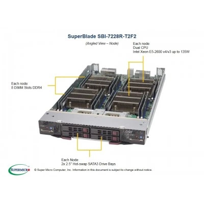 Платформа Blade Supermicro SBI-7228R-T2F2 Платформа Blade Supermicro SBI-7228R-T2F2