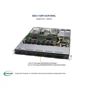 Сервер Supermicro SSG-1129P-ACR10N4L (СУПЕРМИКРО) Сервер Supermicro SSG-1129P-ACR10N4L (СУПЕРМИКРО)