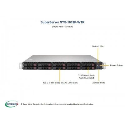 Сервер SuperServer 1019P-WTR SUPERMICRO SYS-1019P-WTR Сервер SuperServer 1019P-WTR SUPERMICRO SYS-1019P-WTR