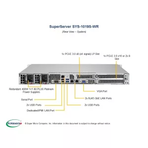 Сервер Supermicro SYS-1019S-WR (СУПЕРМИКРО) Сервер Supermicro SYS-1019S-WR (СУПЕРМИКРО)