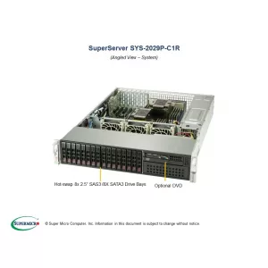 Сервер Supermicro SYS-2029P-C1R (СУПЕРМИКРО) Сервер Supermicro SYS-2029P-C1R (СУПЕРМИКРО)