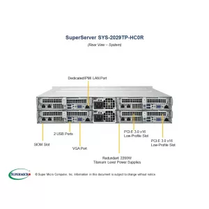 Сервер Supermicro SYS-2029TP-HC0R (СУПЕРМИКРО) Сервер Supermicro SYS-2029TP-HC0R (СУПЕРМИКРО)