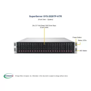 Сервер Supermicro SYS-2029TP-HTR (СУПЕРМИКРО) Сервер Supermicro SYS-2029TP-HTR (СУПЕРМИКРО)