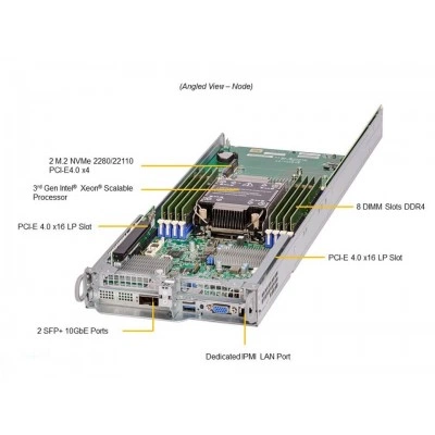 2U 4-node UP rear I/O сервер Supermicro SYS-210TP-HPTRD 2U 4-node UP rear I/O сервер Supermicro SYS-210TP-HPTRD