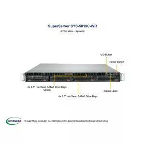 Сервер Supermicro SYS-5019C-WR (СУПЕРМИКРО) Сервер Supermicro SYS-5019C-WR (СУПЕРМИКРО)