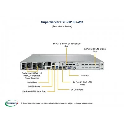 Сервер Supermicro SYS-5019C-WR Сервер Supermicro SYS-5019C-WR