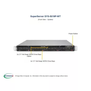 Сервер 1U Supermicro SYS-5019P-WT (СУПЕРМИКРО) Сервер 1U Supermicro SYS-5019P-WT (СУПЕРМИКРО)