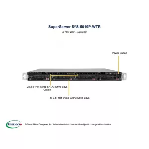 Сервер Supermicro SYS-5019P-WTR (СУПЕРМИКРО) Сервер Supermicro SYS-5019P-WTR (СУПЕРМИКРО)