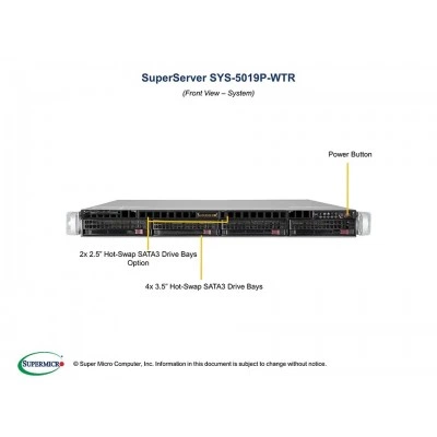 Сервер Supermicro SYS-5019P-WTR Сервер Supermicro SYS-5019P-WTR