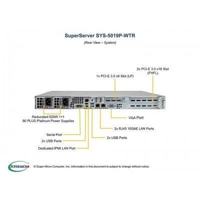 Сервер Supermicro SYS-5019P-WTR Сервер Supermicro SYS-5019P-WTR