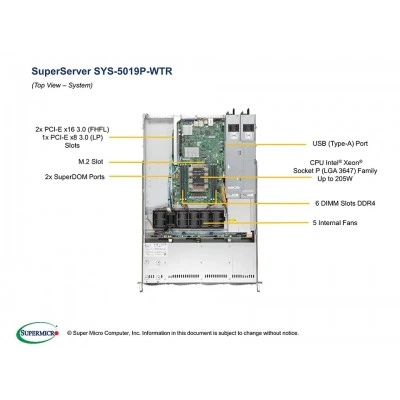 Сервер Supermicro SYS-5019P-WTR Сервер Supermicro SYS-5019P-WTR