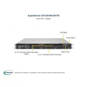 Сервер Supermicro SuperServer 5019S-W4TR SYS-5019S-W4TR (СУПЕРМИКРО) Сервер Supermicro SuperServer 5019S-W4TR SYS-5019S-W4TR (СУПЕРМИКРО)
