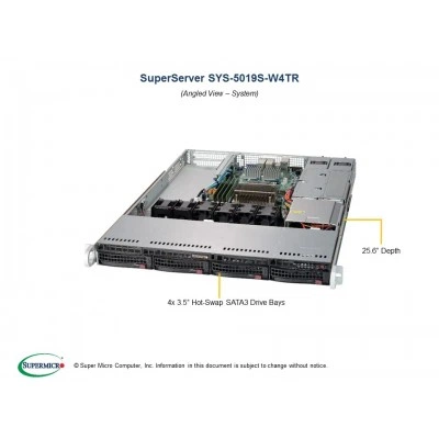 Сервер Supermicro SuperServer 5019S-W4TR SYS-5019S-W4TR Сервер Supermicro SuperServer 5019S-W4TR SYS-5019S-W4TR