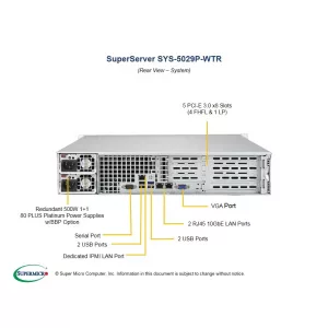 Сервер SuperServer 5029P-WTR Supermicro SYS-5029P-WTR (СУПЕРМИКРО) Сервер SuperServer 5029P-WTR Supermicro SYS-5029P-WTR (СУПЕРМИКРО)