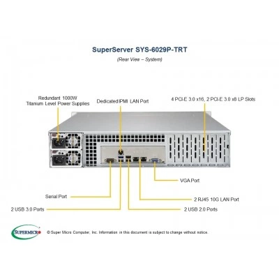 Сервер Supermicro SYS-6029P-TRT Сервер Supermicro SYS-6029P-TRT