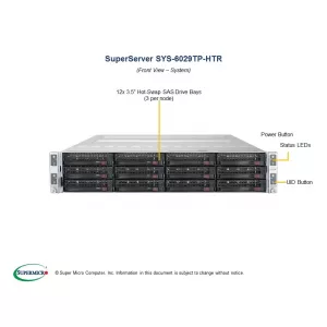 Серверная платформа Supermicro SYS-6029TP-HTR (СУПЕРМИКРО) Серверная платформа Supermicro SYS-6029TP-HTR (СУПЕРМИКРО)