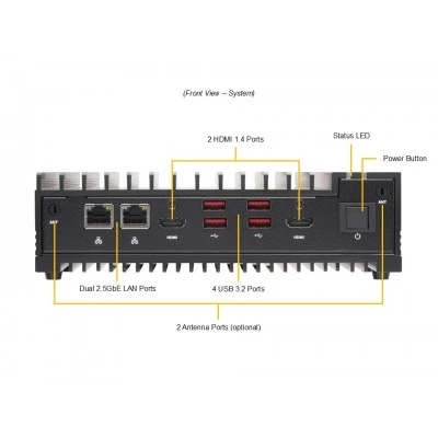 Промышленный безвентиляторный встраиваемый системный блок Supermicro SYS-E100-14AM-E-TB2 Промышленный безвентиляторный встраиваемый системный блок Supermicro SYS-E100-14AM-E-TB2
