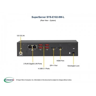 Серверная платформа SUPERMICRO E102-9W-L SYS-E102-9W-L Серверная платформа SUPERMICRO E102-9W-L SYS-E102-9W-L