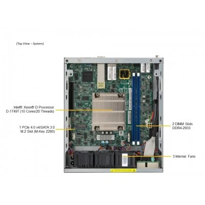 Мини-ПК/сервер Supermicro SYS-E200-12D-10C Мини-ПК/сервер Supermicro SYS-E200-12D-10C