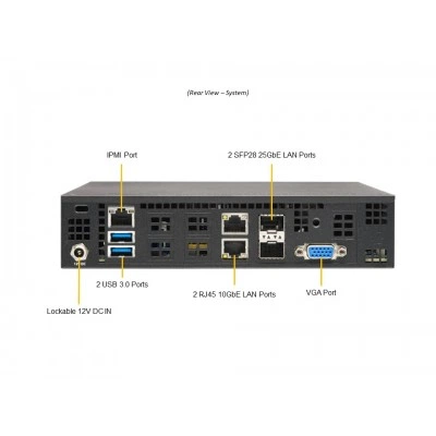 Мини-ITX серверная платформа Supermicro SYS-E200-12D-8C Мини-ITX серверная платформа Supermicro SYS-E200-12D-8C