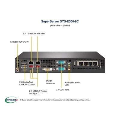 Серверная платформа SUPERMICRO E300-9C SYS-E300-9C Серверная платформа SUPERMICRO E300-9C SYS-E300-9C
