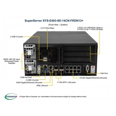 Серверная платформа SUPERMICRO E403-9D-14CN-FRDN13+ SYS-E403-9D-14CN-FRDN13+ Серверная платформа SUPERMICRO E403-9D-14CN-FRDN13+ SYS-E403-9D-14CN-FRDN13+
