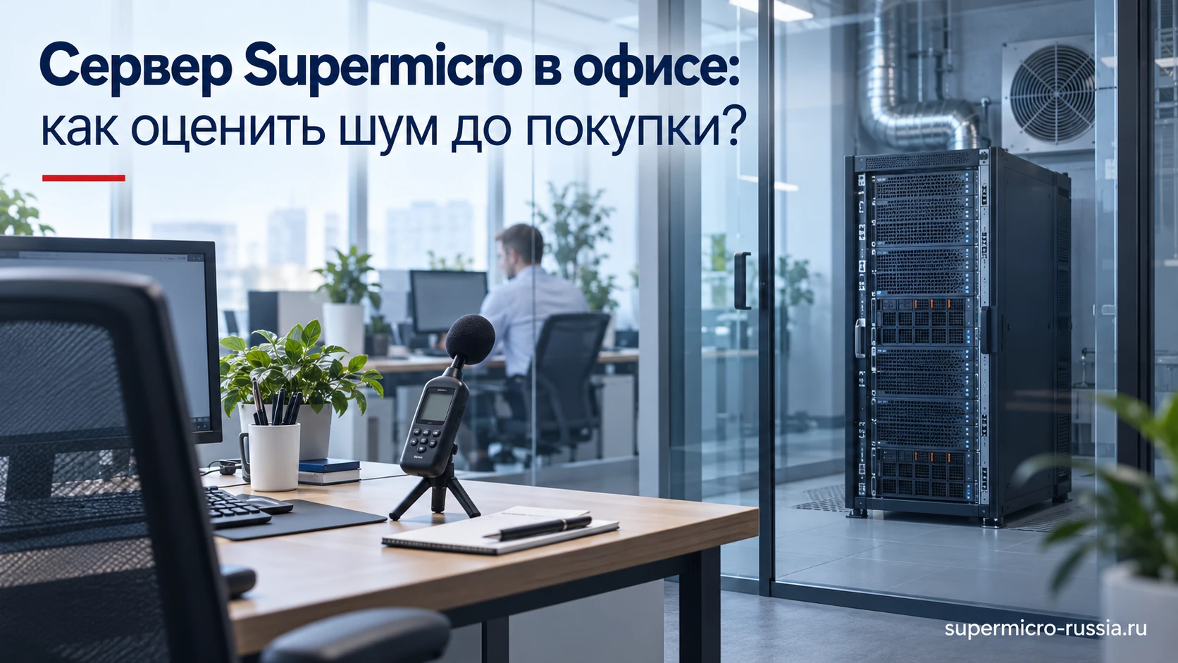 Размещение сервера Supermicro в офисе и проверка шума до покупки