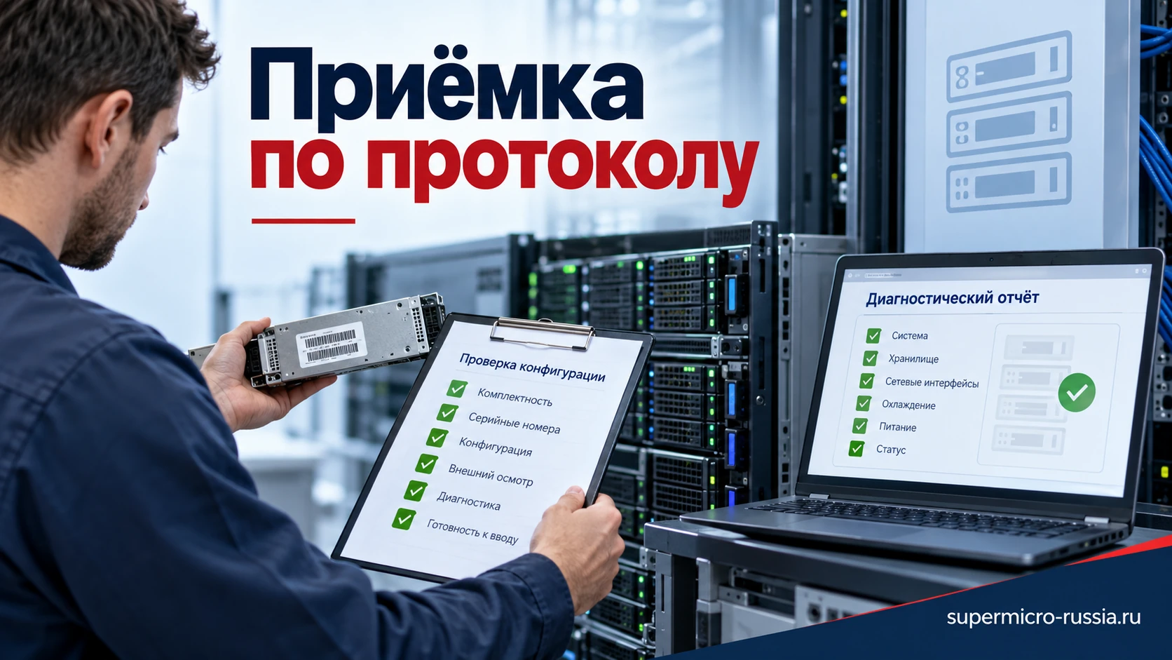 Приёмка восстановленного сервера по спецификации и отчёту диагностики