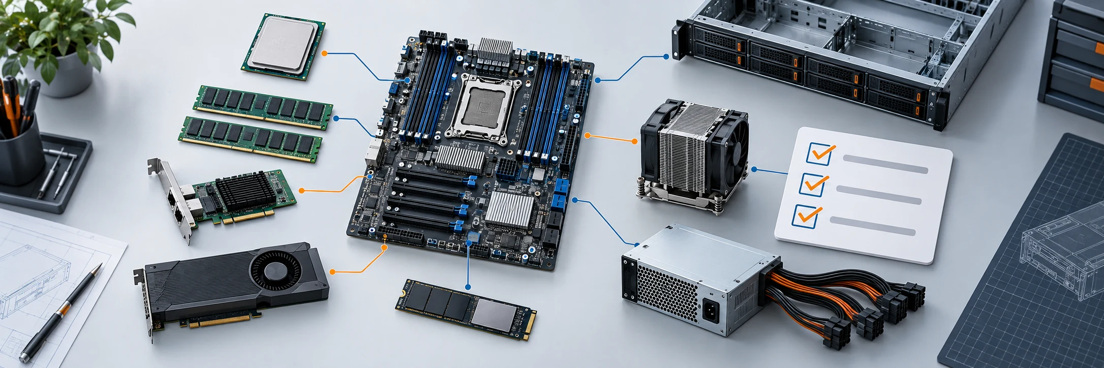 Проверка совместимости материнской платы Supermicro с CPU, памятью, PCIe-картами, накопителями, шасси, охлаждением и питанием