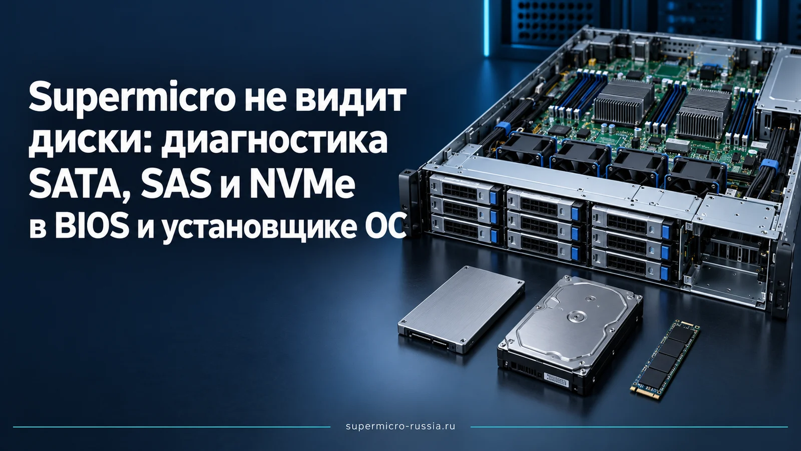 Supermicro не видит диски: диагностика SATA, SAS и NVMe в BIOS и установщике ОС